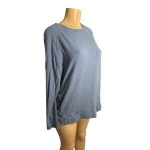 Women M Tavi Cozy Sweatshirt Pullover Blue Modal Pockets Crew Neck Thumbholes